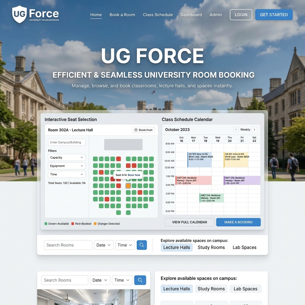 Tampilan UG Force Room Booking